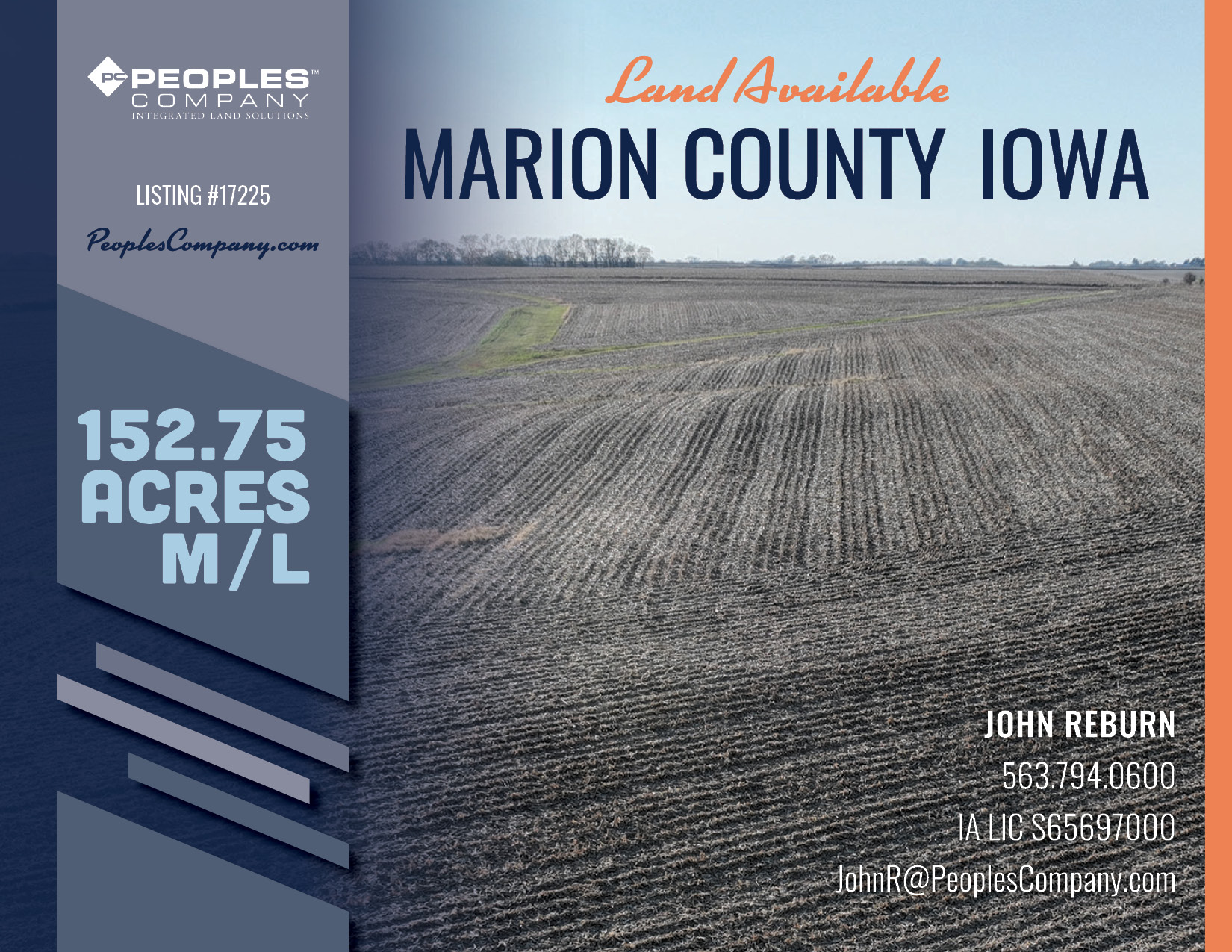 Listing 17225 152.75 acres in IA Peoples Company
